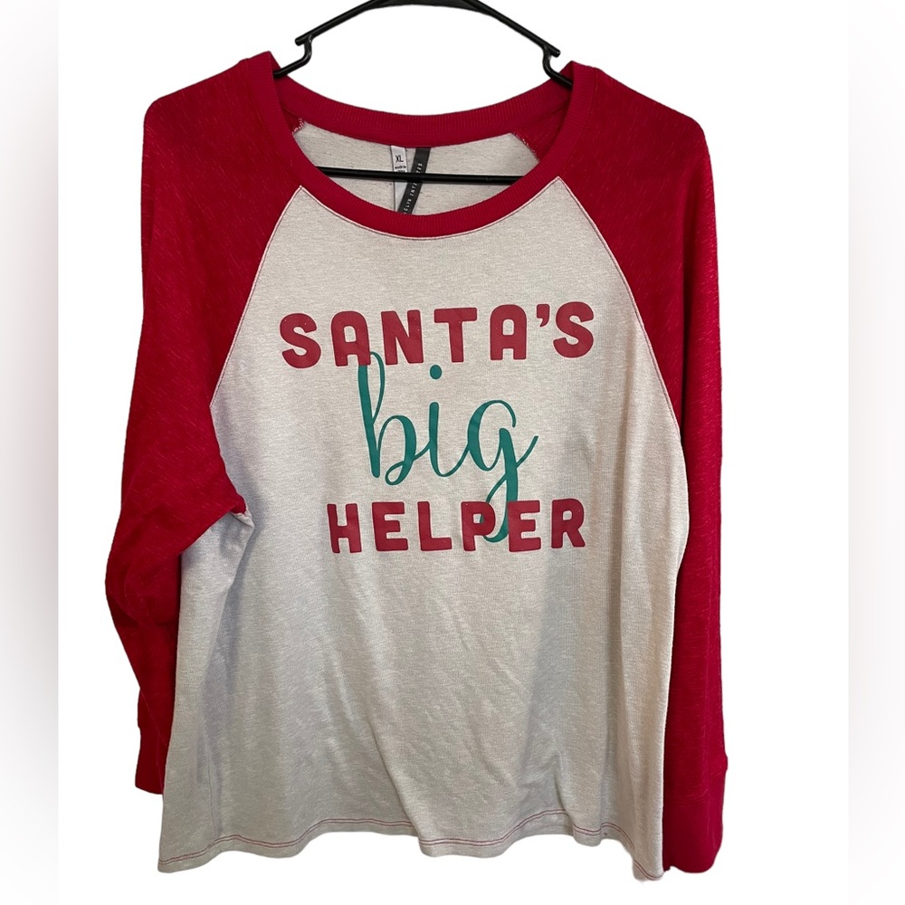 Jaclyn Intimates Graphic Long Sleeve Christmas Lounge Shirt Size XL EUC